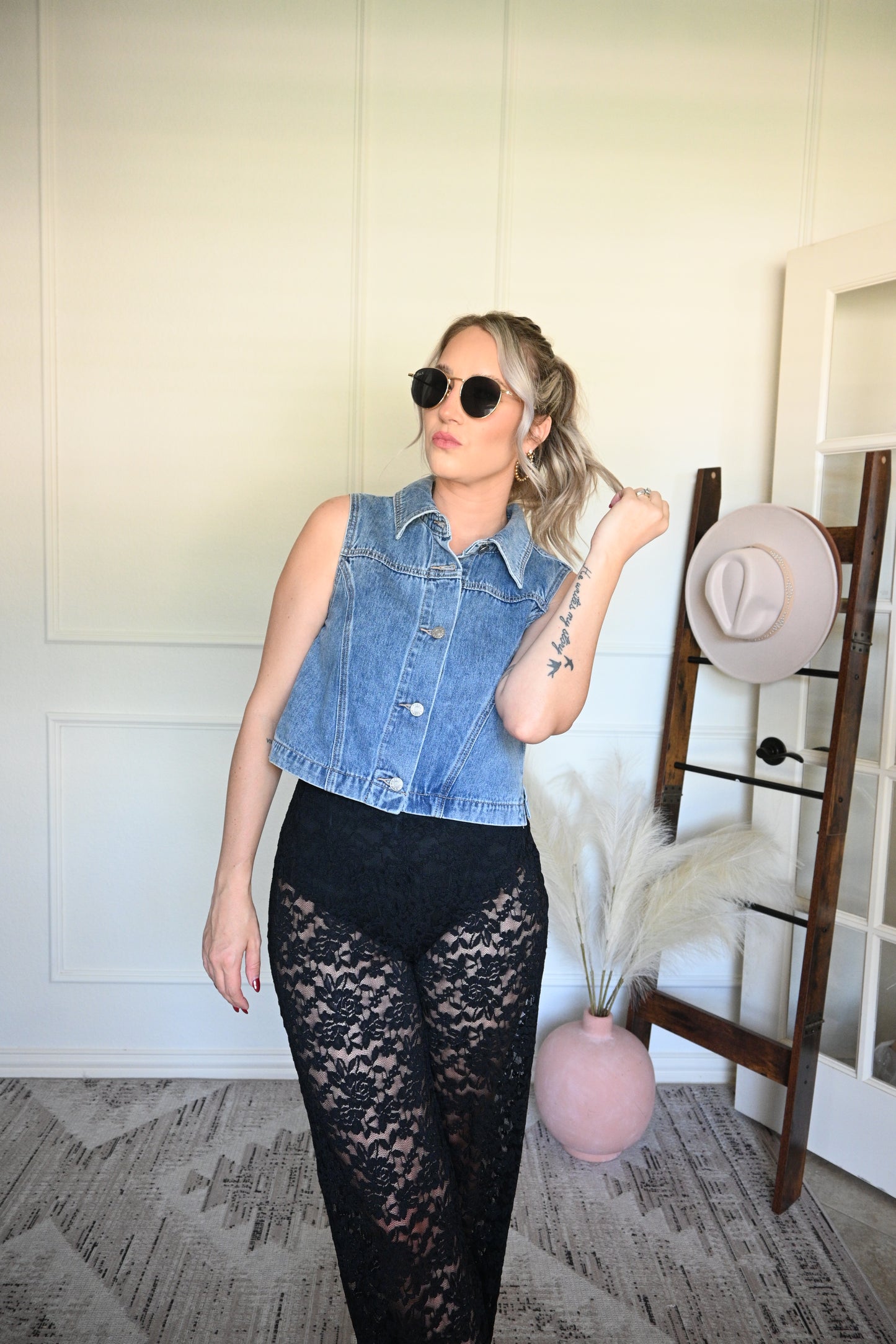 Monroe High Waisted Lace Pants