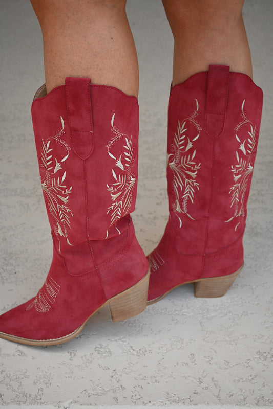 Scarlet Prairie Western Boots