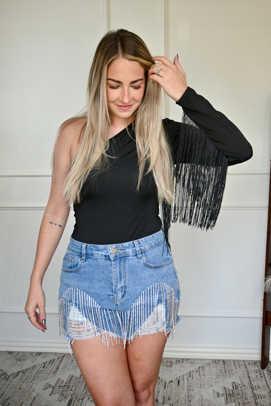 Midnight Motion Fringe Top