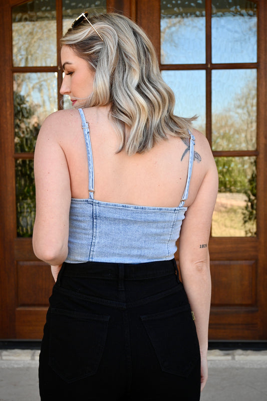Raleigh Denim Bustier Bodysuit