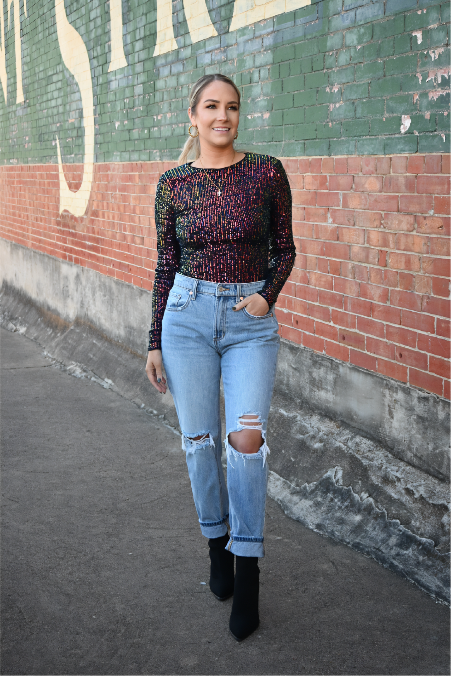 Sequin Long Sleeve Bodysuit