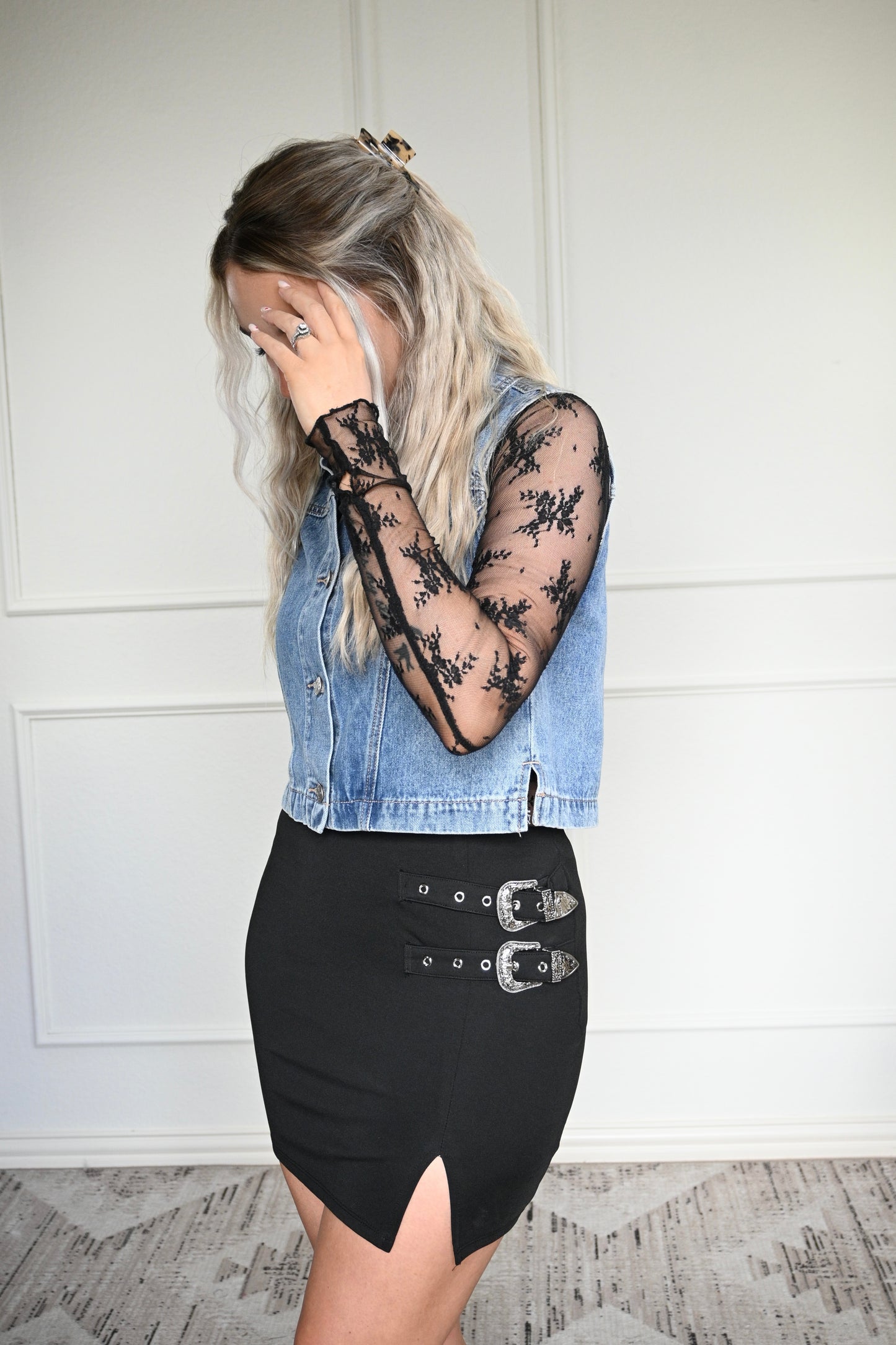 Rodeo Rebel Buckle Mini Skirt