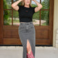 Alexandria Black Denim Skirt