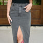 Alexandria Black Denim Skirt