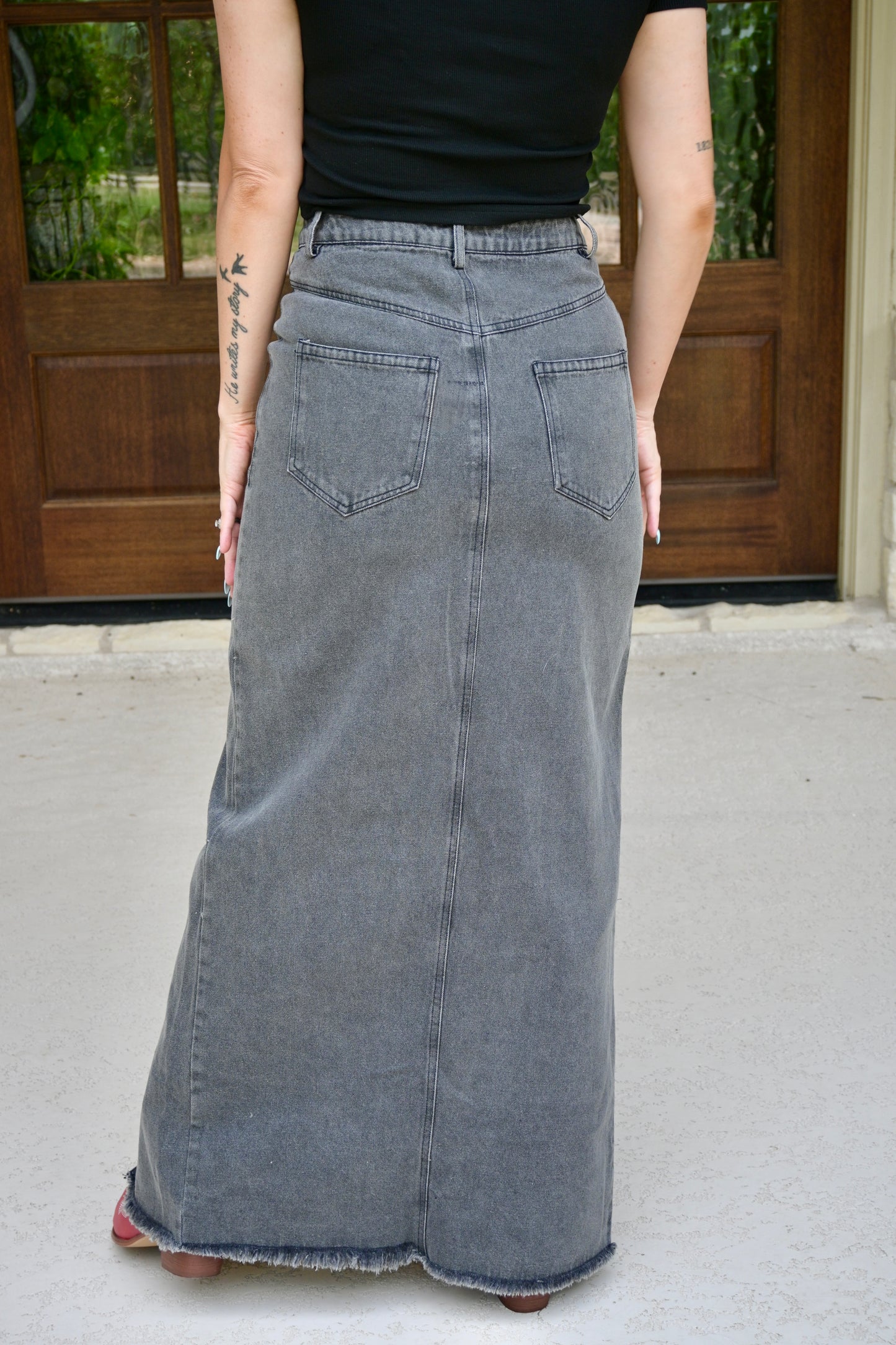 Alexandria Black Denim Skirt