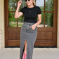 Alexandria Black Denim Skirt