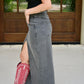 Alexandria Black Denim Skirt