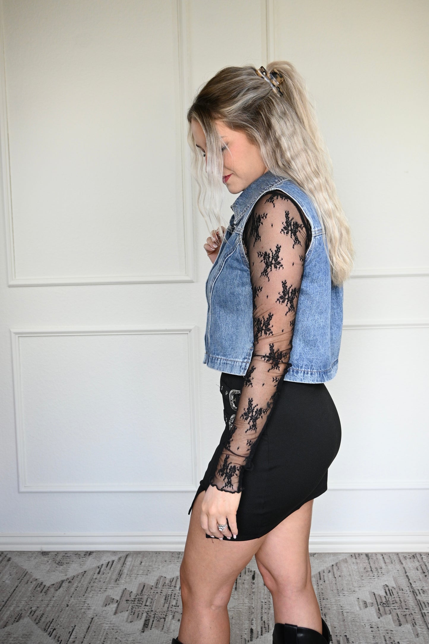 Rodeo Rebel Buckle Mini Skirt