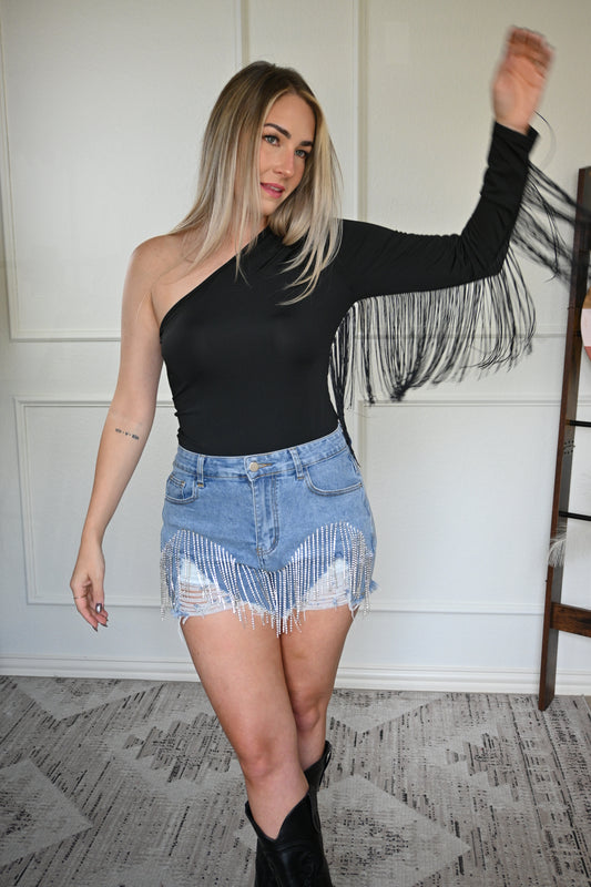 Midnight Motion Fringe Top