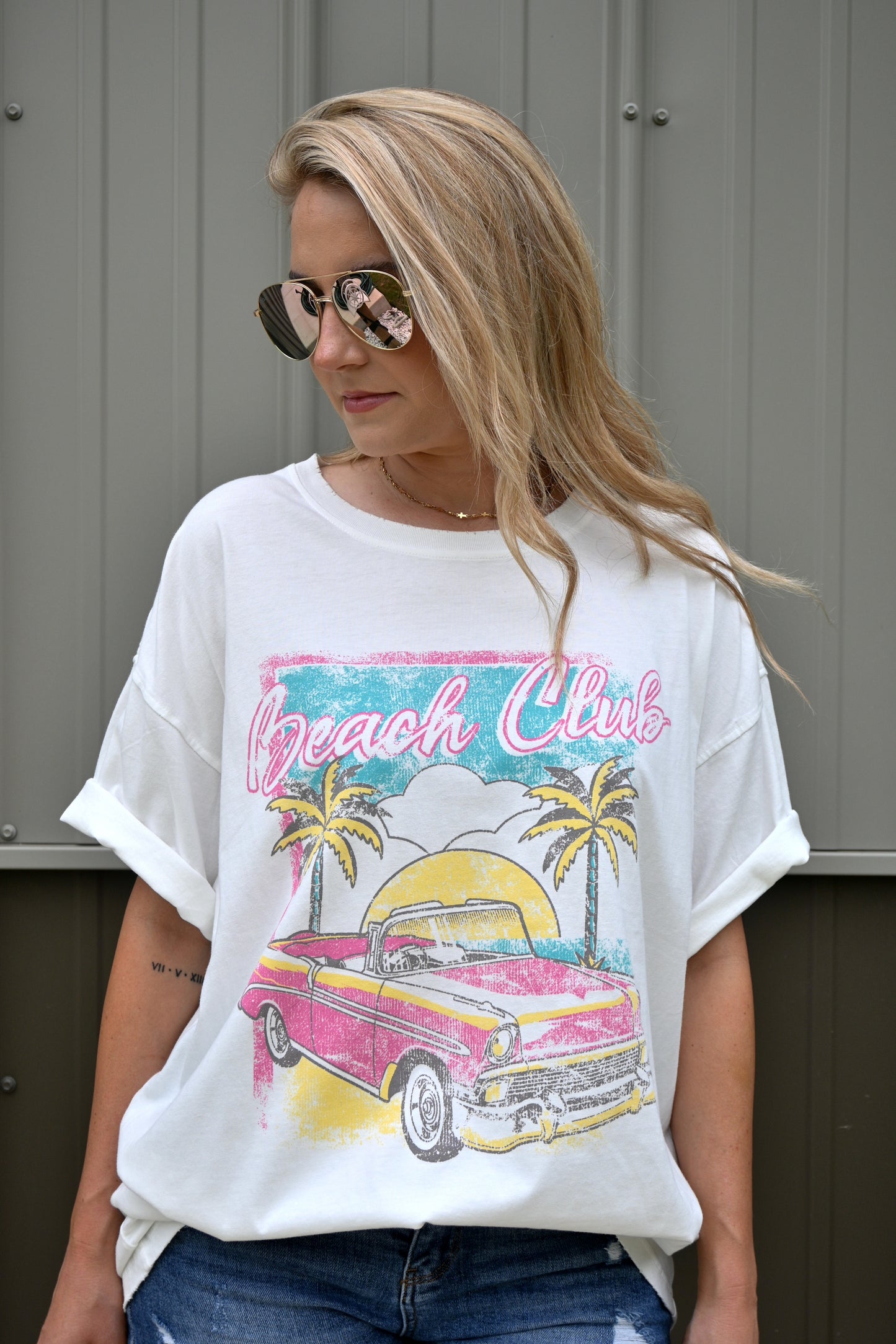 Oversized Beach Club Graphic Tee